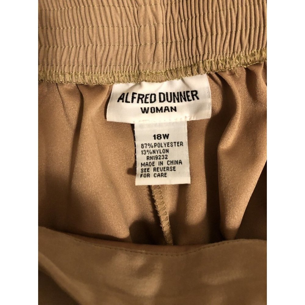 Alfred Dunner Pants Womens Size 18W Brown Faux Seude Lined 27" Inseam - Picture 10 of 10